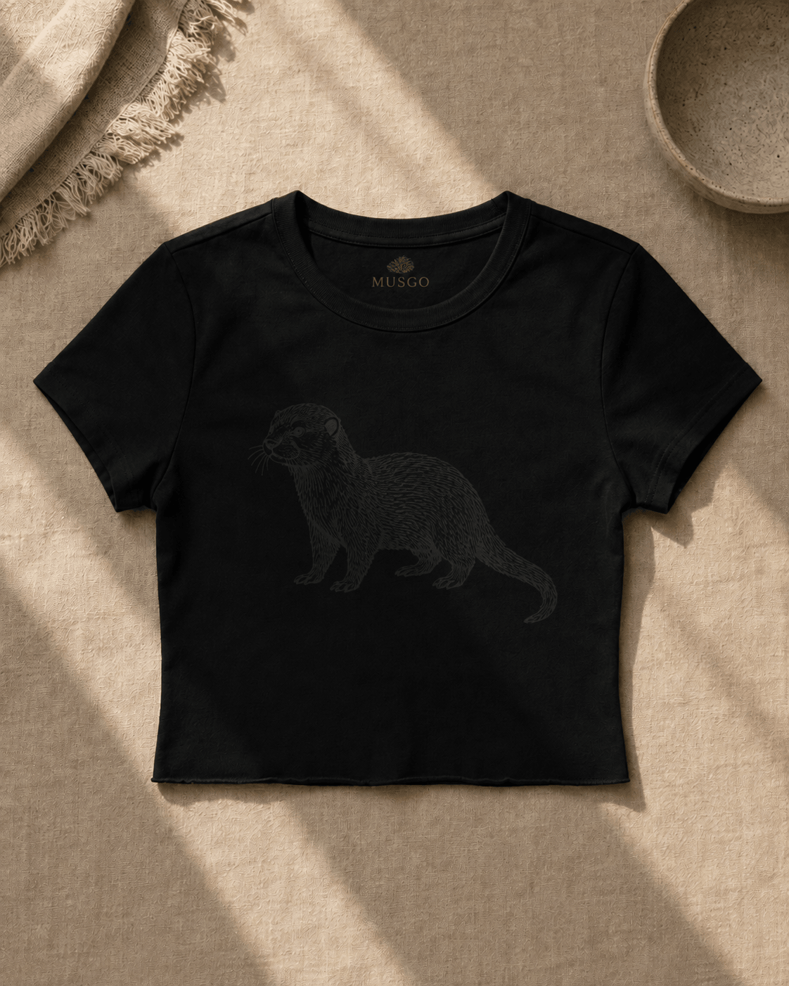 Chungungo Crop Tee in Charcoal