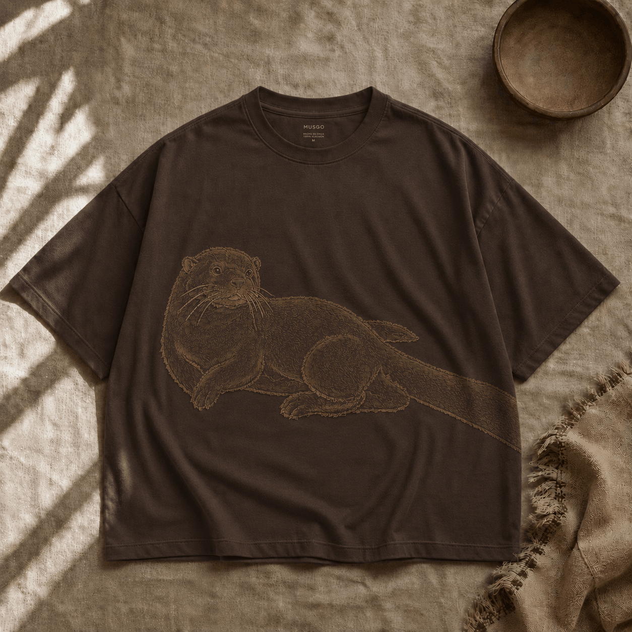 Polera Chungungo color Moka (estampado)