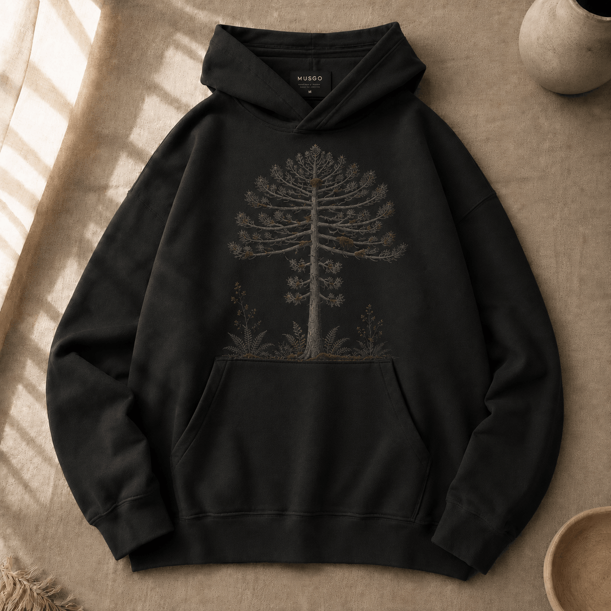 Polerón Araucaria color Carbón (estampado)